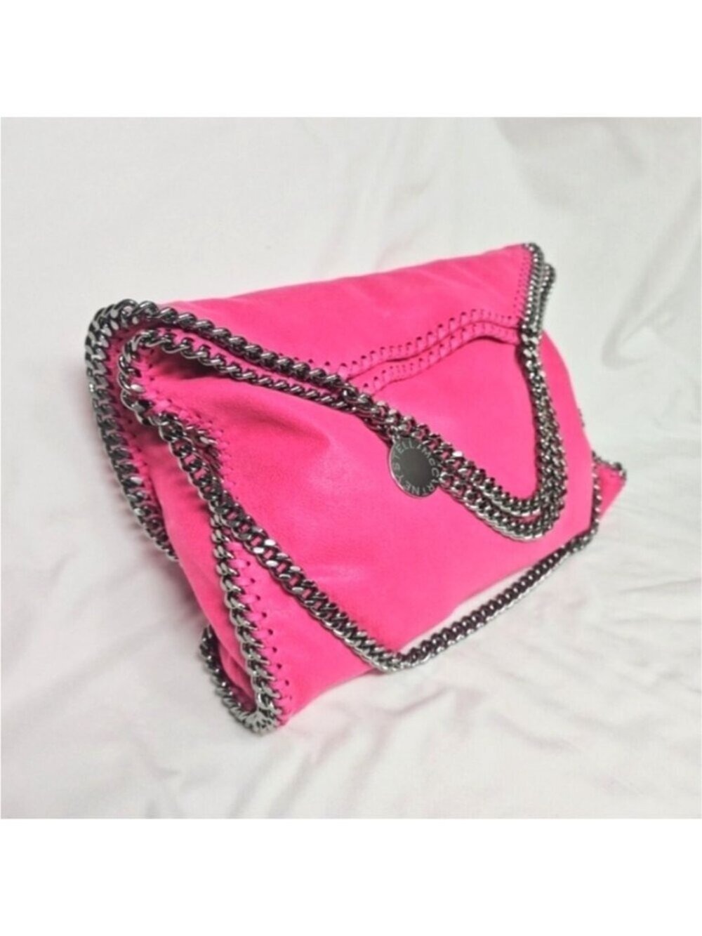 Stella McCartney Fold Over Tote Fuchsia Pink Bag - Picture 3 of 10